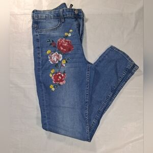 Divided By H&M Floral Blue Jeans-Womens Size 12